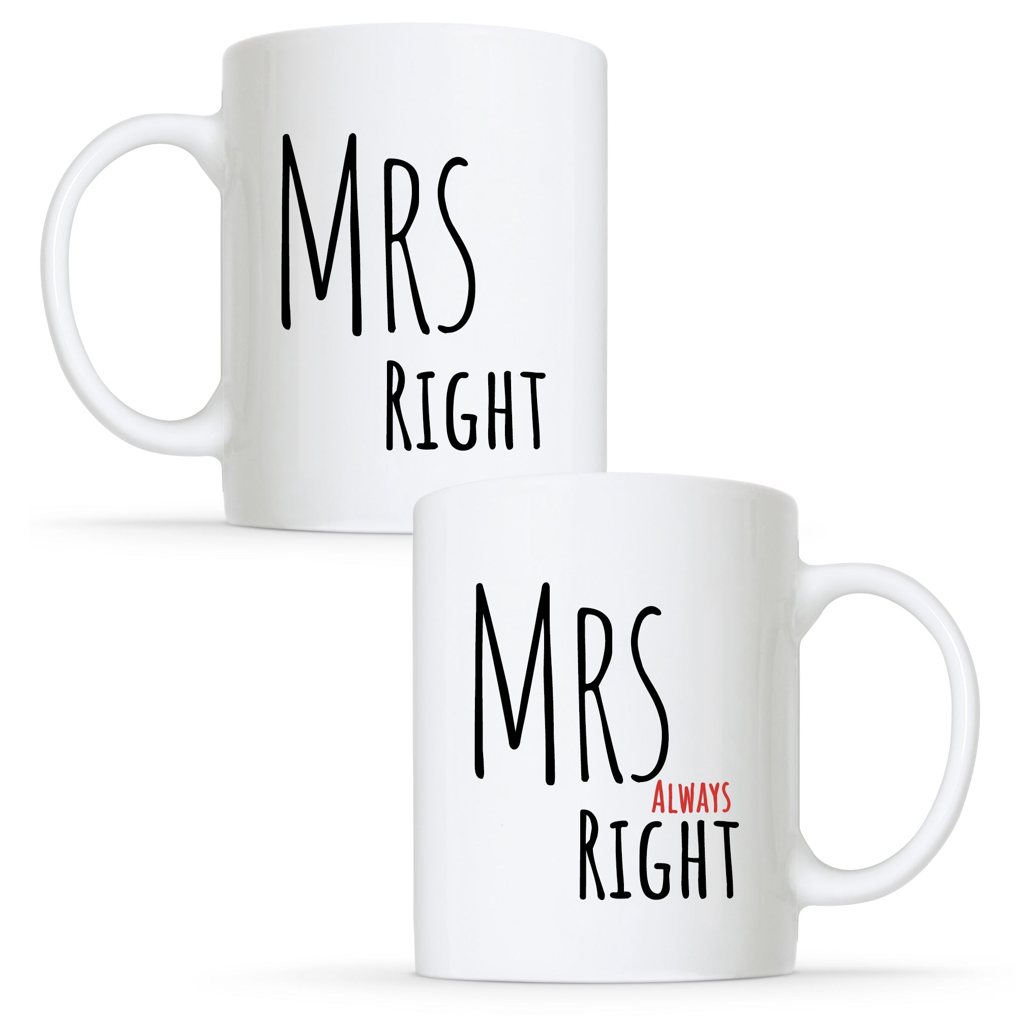 Mrs Right & Mrs Always Right - Gay Lesbian Couple Mug Set | Gift