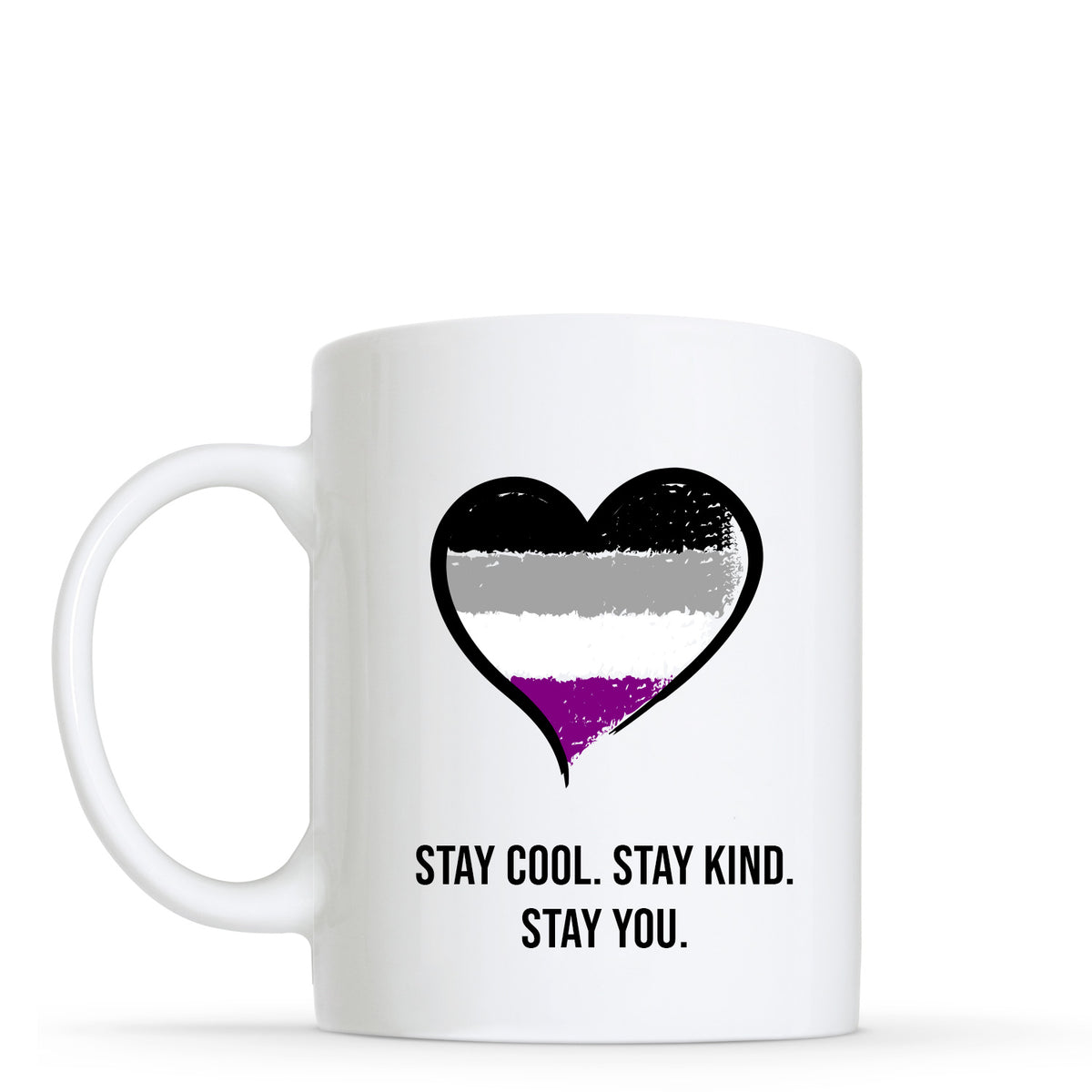 Stay You - Asexual Flag Heart Shape Mug | Gift