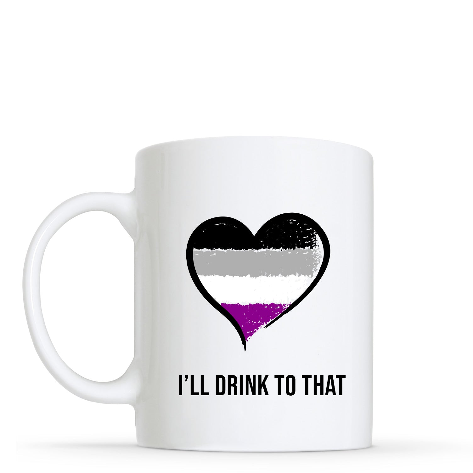 Asexual Flag Heart Shape Mug | Gift