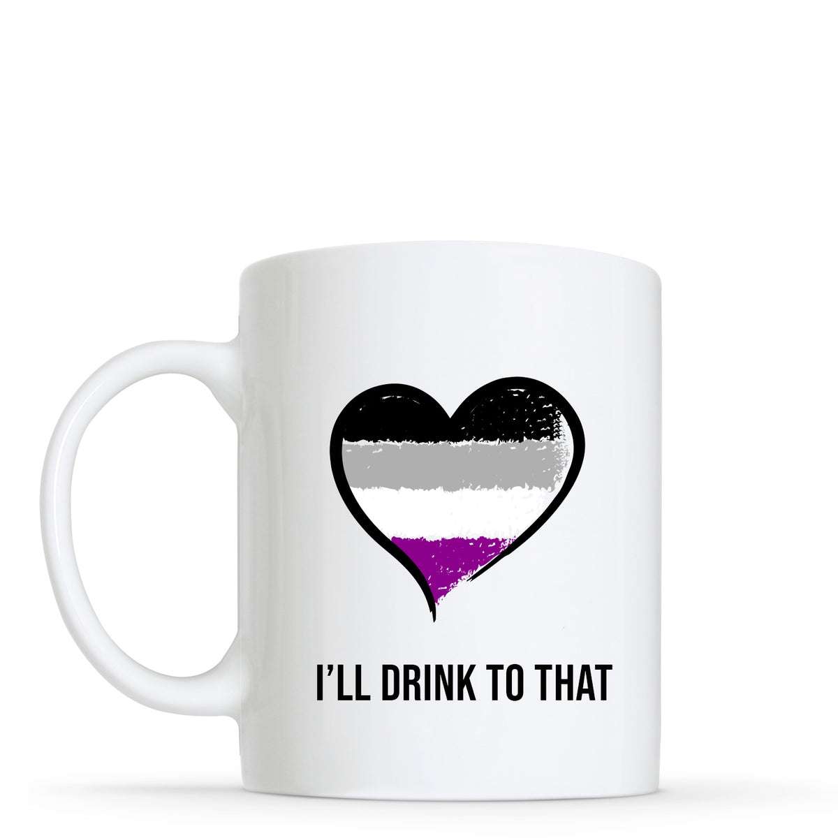 Asexual Flag Heart Shape Mug | Gift