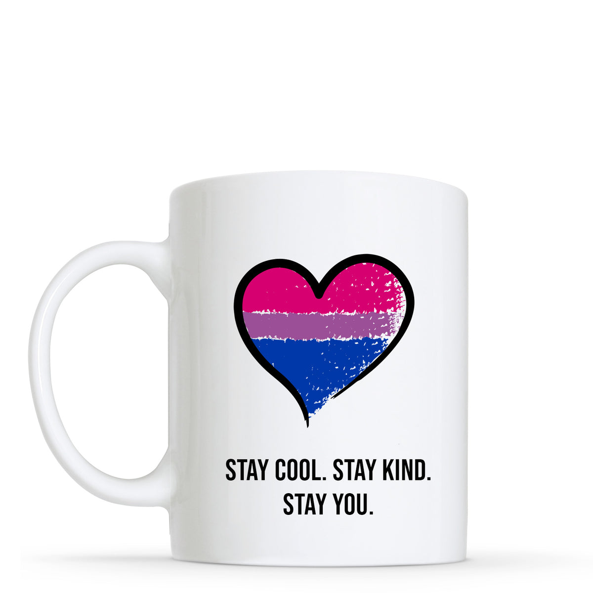 Stay You - Bisexual Flag Heart Shape Mug | Gift