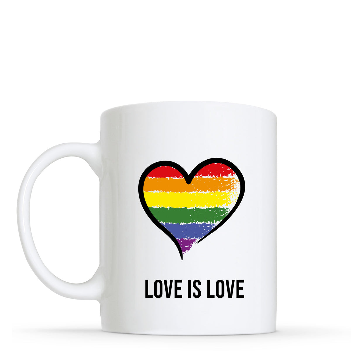 Love is Love - LGBTQ+ (Rainbow) Flag Heart Shape Mug | Gift