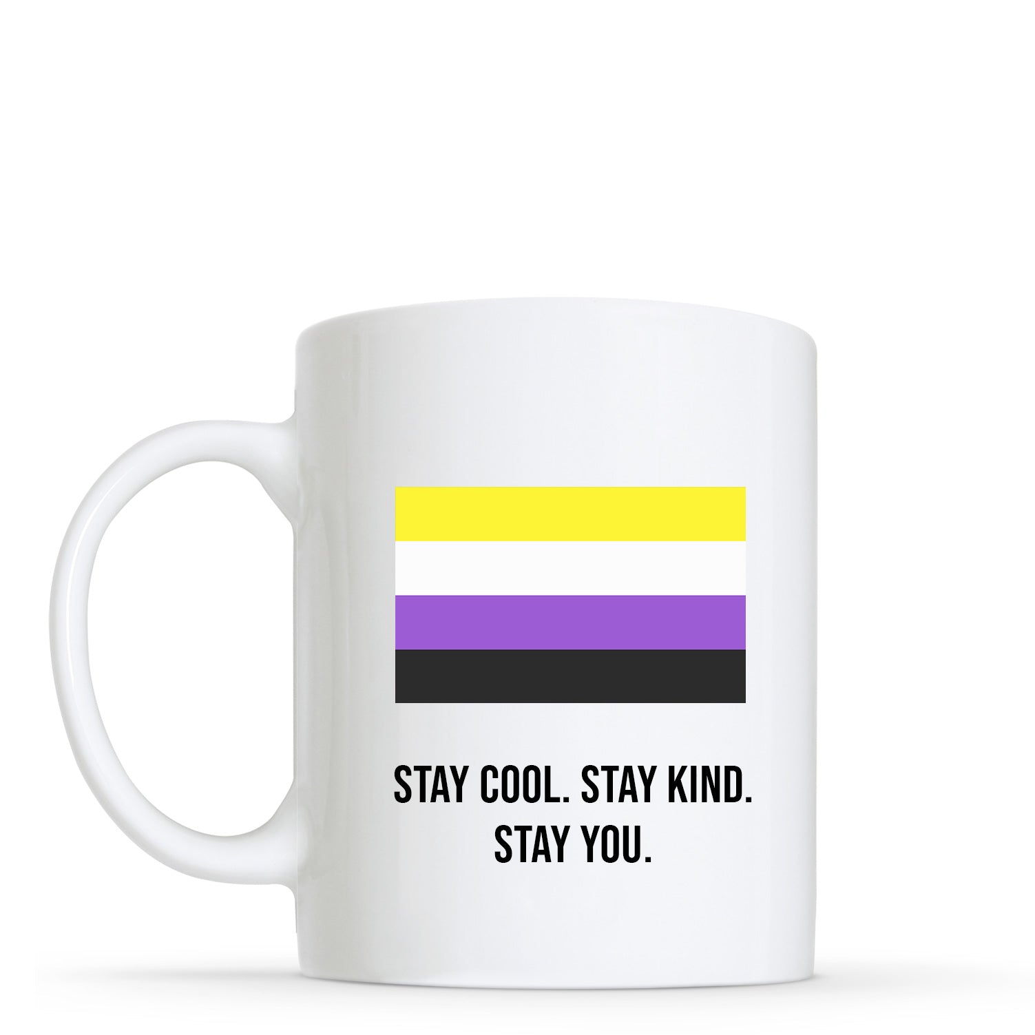 Stay You - Non-Binary Flag Shape Mug | Gift