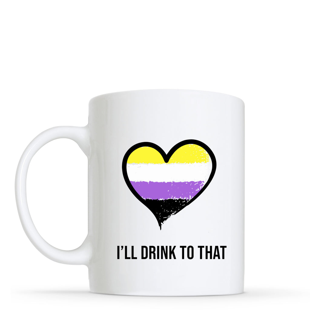 Non-Binary Flag Heart Shape Mug | Gift