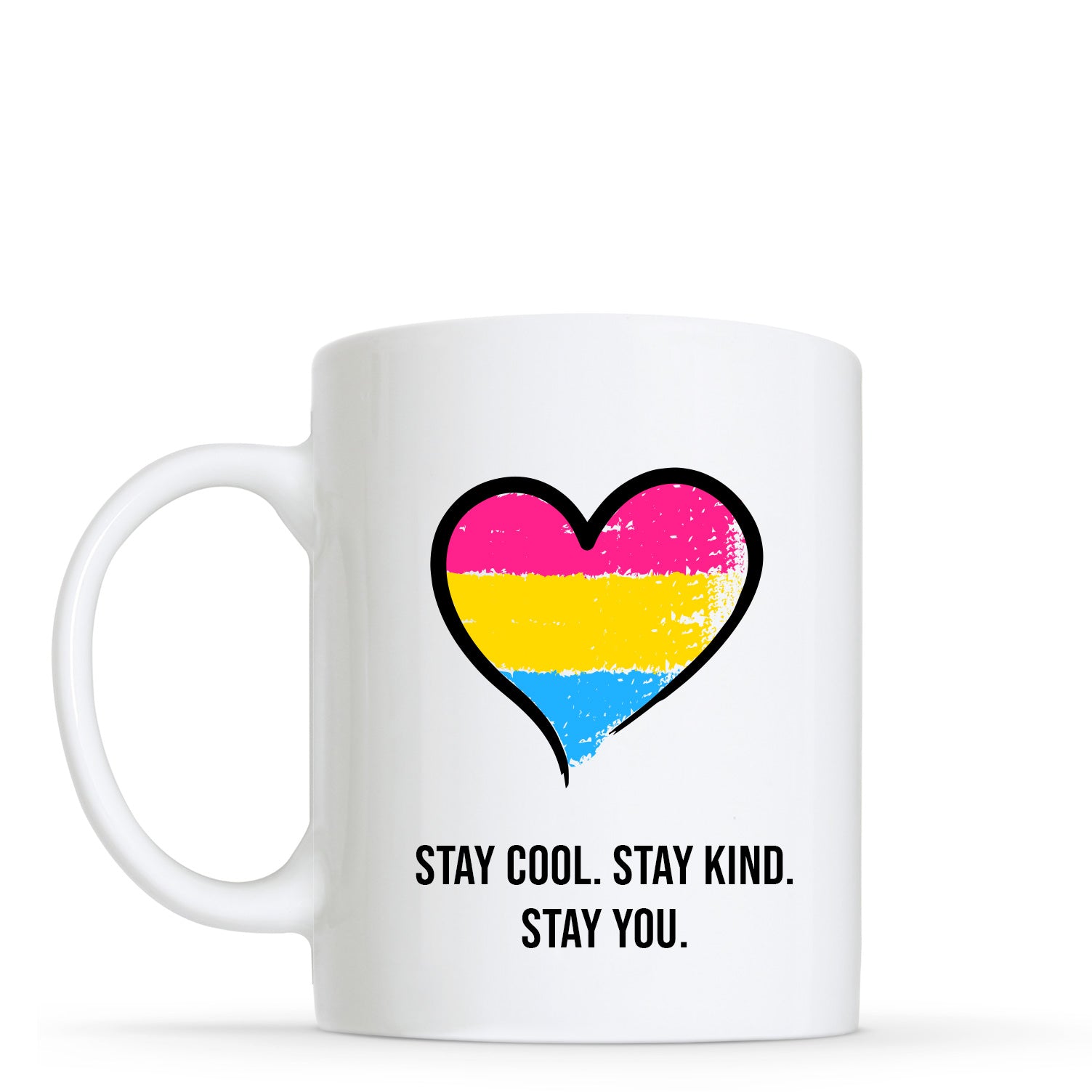 Stay You - Pansexual Flag Heart Shape Mug | Gift