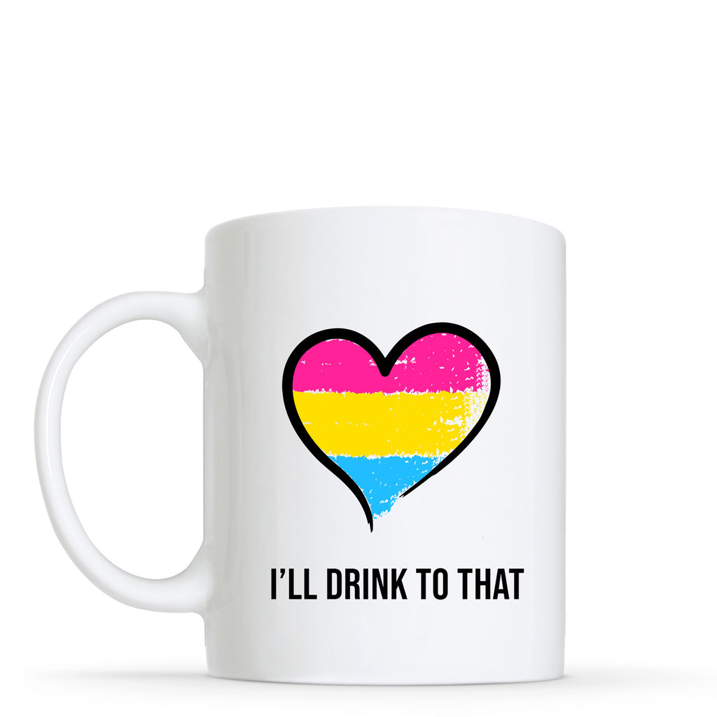 Pansexual Flag Heart Shape Mug | Gift