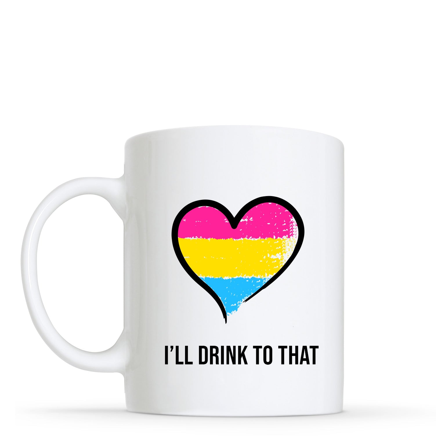 Pansexual Flag Heart Shape Mug | Gift