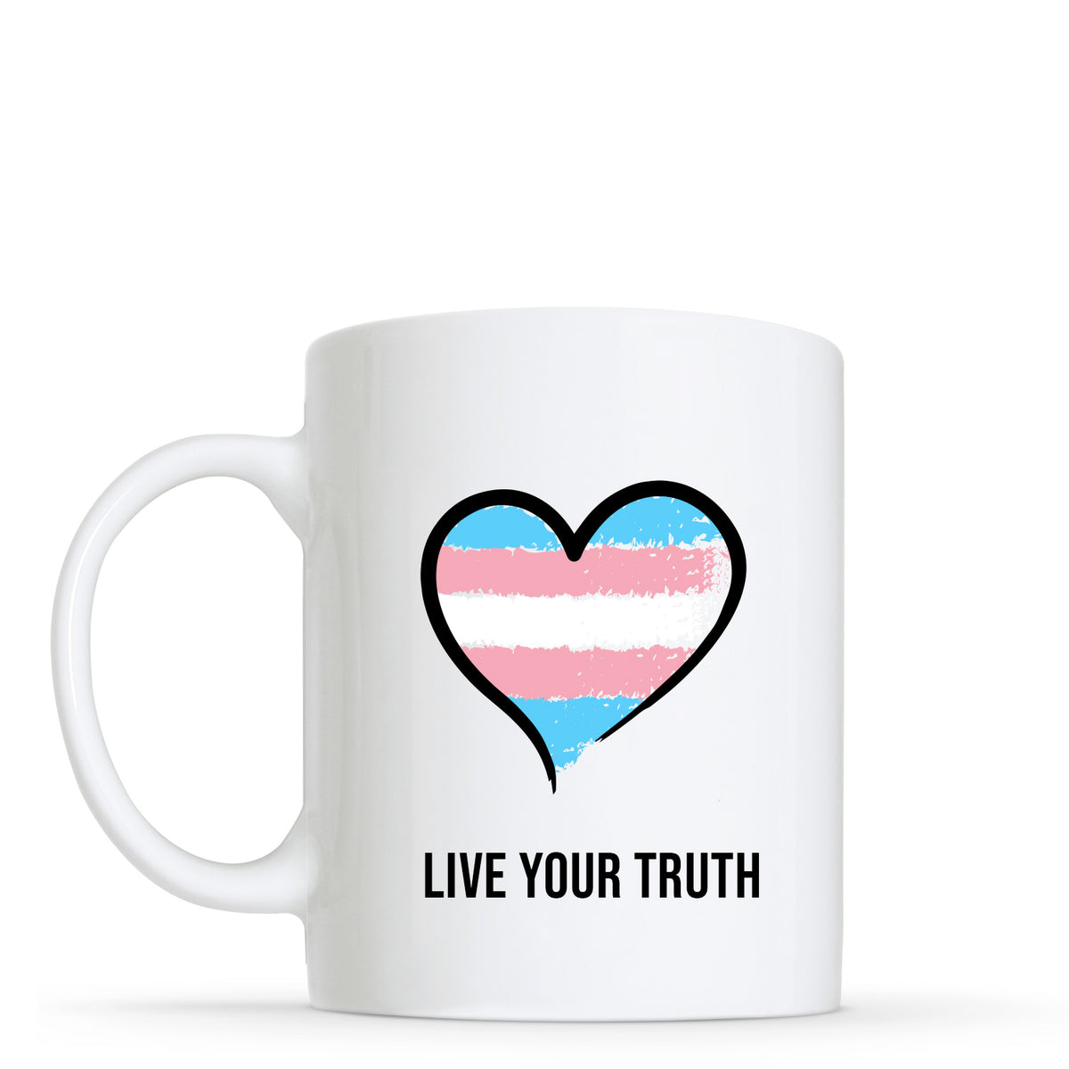 Live Your Truth - Transgender Flag Heart Shape Mug | Gift