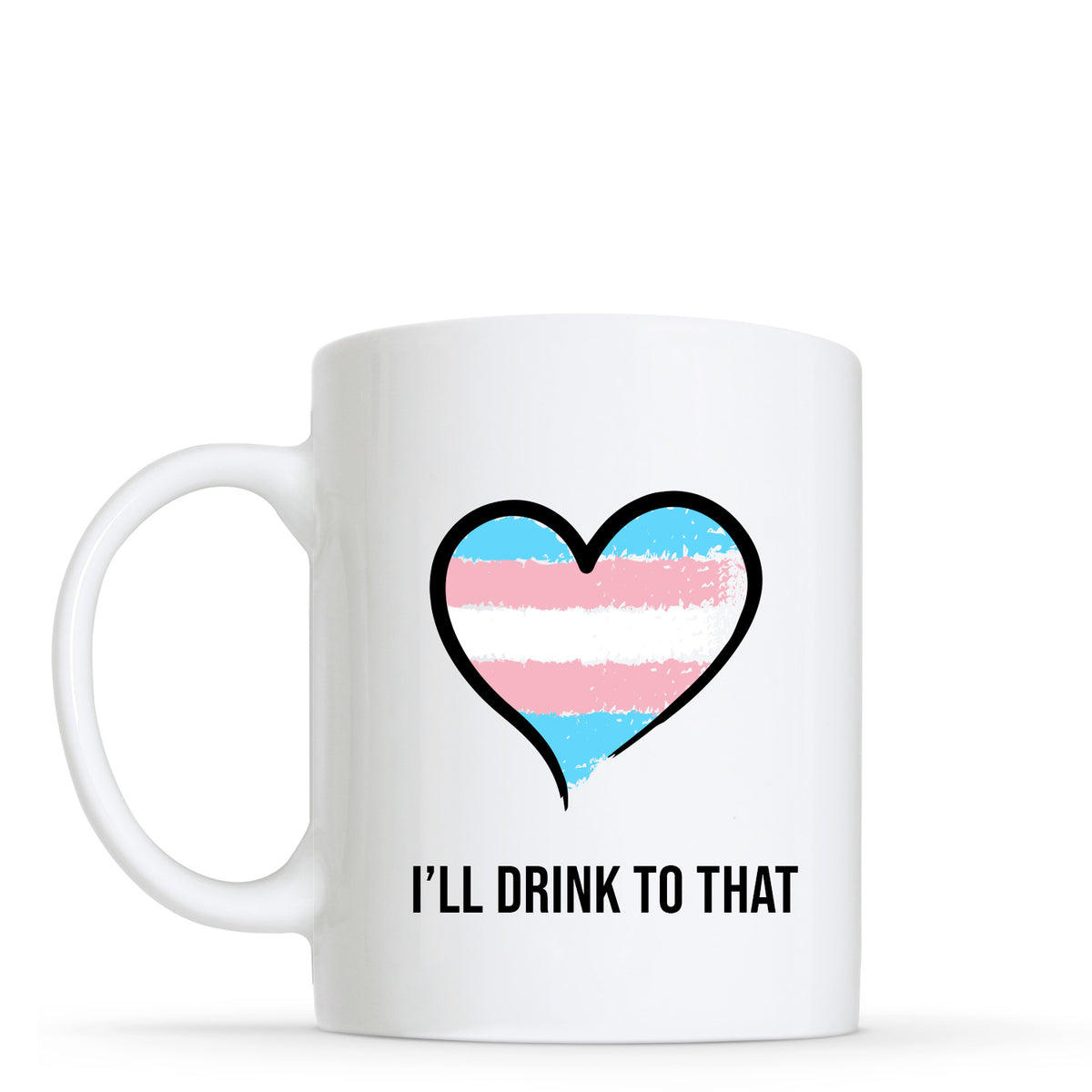 Transgender Flag Heart Shape Mug | Gift