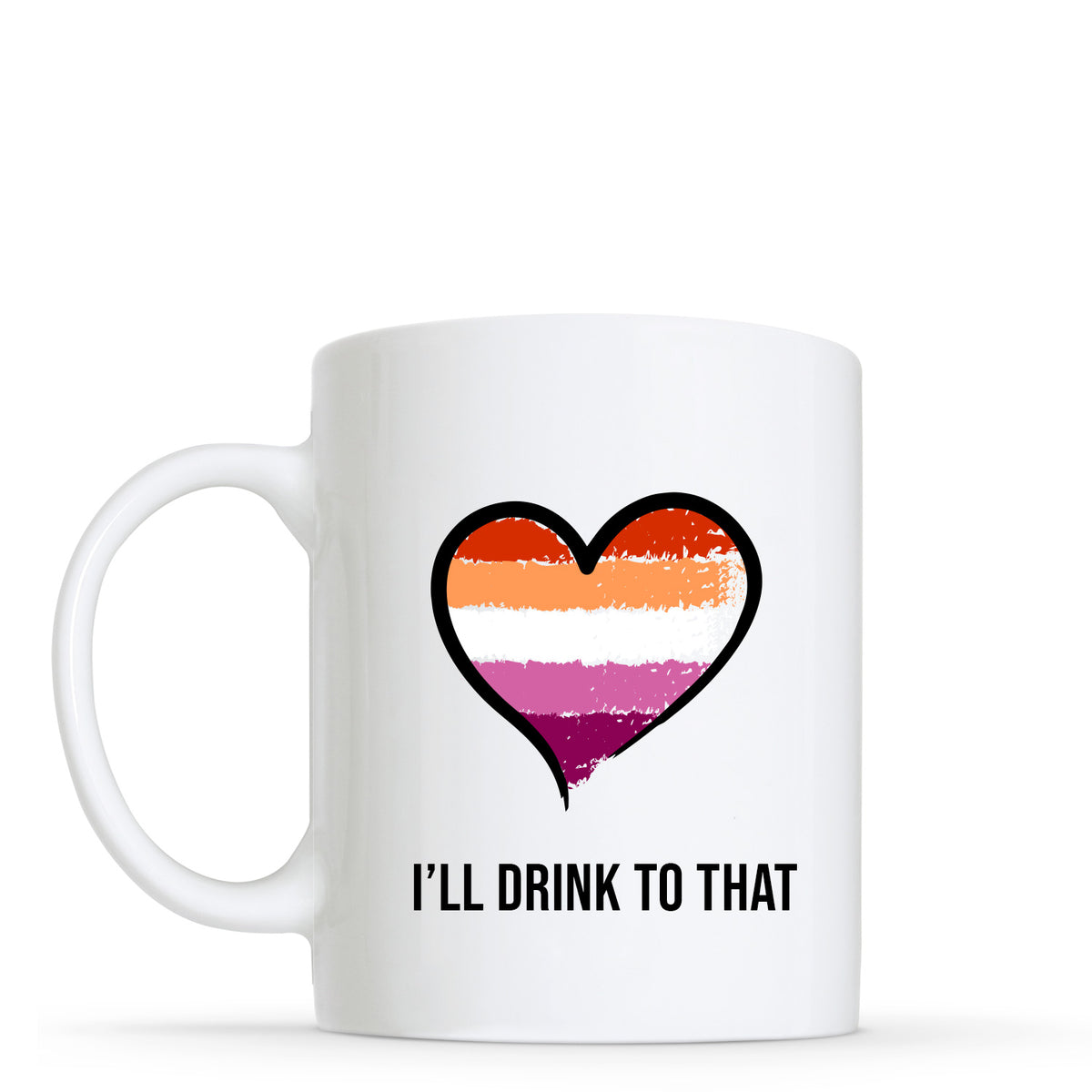 Lesbian Flag Heart Shape Mug | Gift
