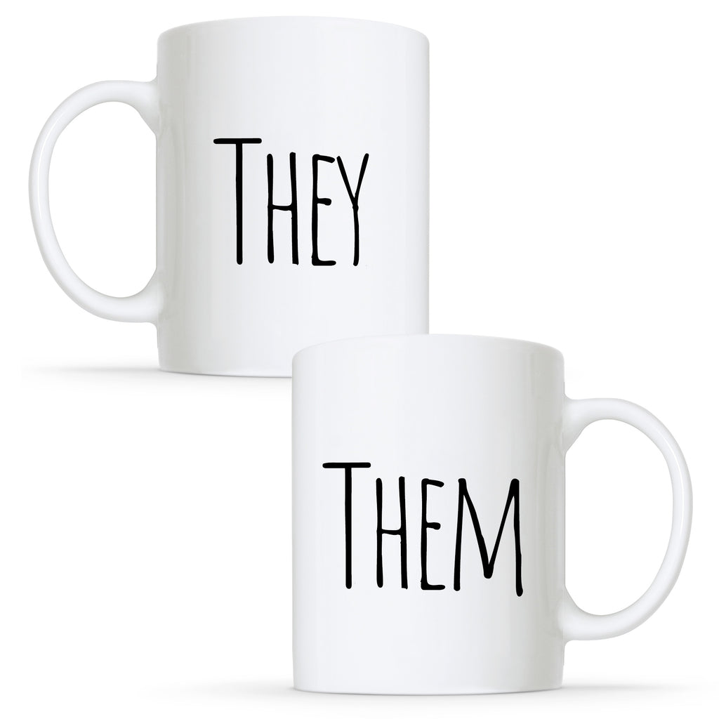 They & Them - Non-Binary Couple Mug Set | Gift