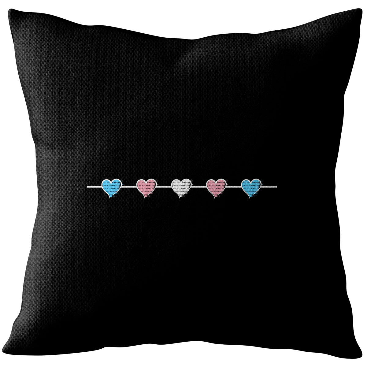 Transgender Flag Multi-heart Cushion | Gift