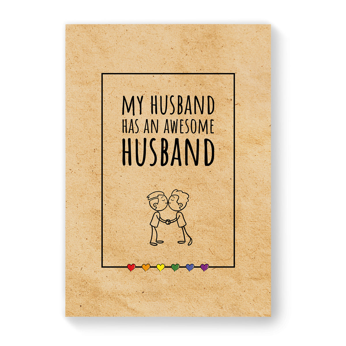 My Husband has an Awesome Husband - Gay Couple Card - Vintage Brown | Gift
