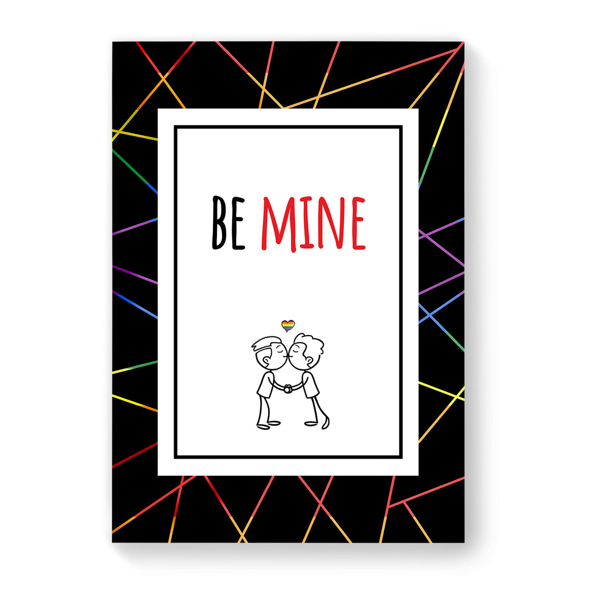 Be Mine - Gay Couple Card - Black Geometric | Gift