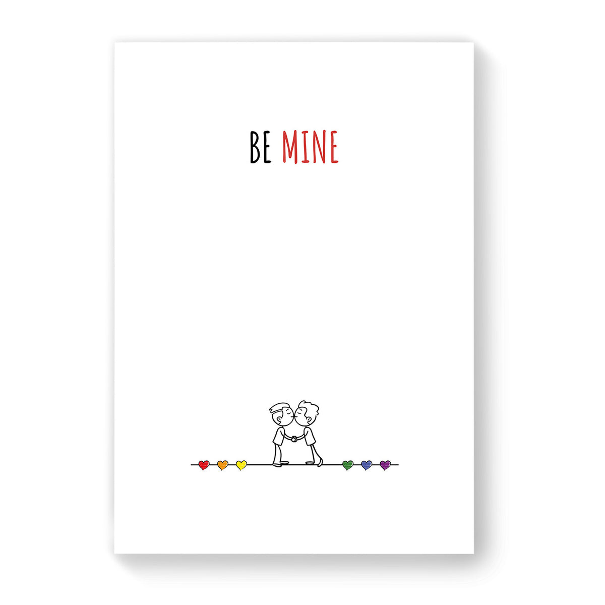 Be Mine - Gay Couple Card - White Minimalist | Gift