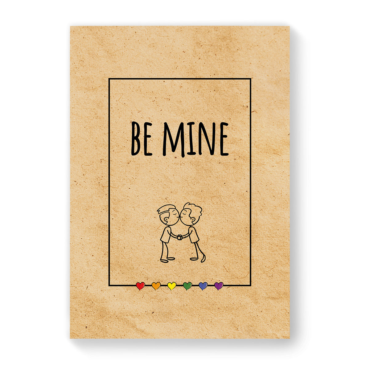 Be Mine - Gay Couple Card - Vintage Brown | Gift