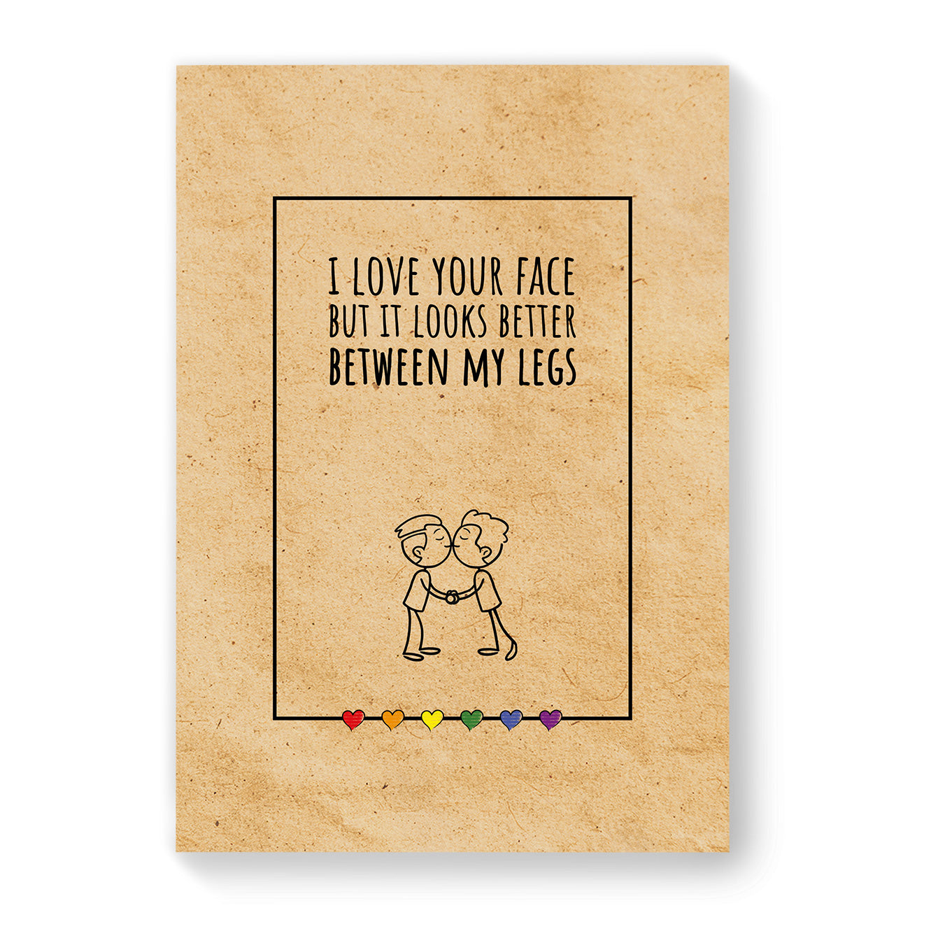 I Love Your Face - Gay Couple Card - Vintage Brown | Gift
