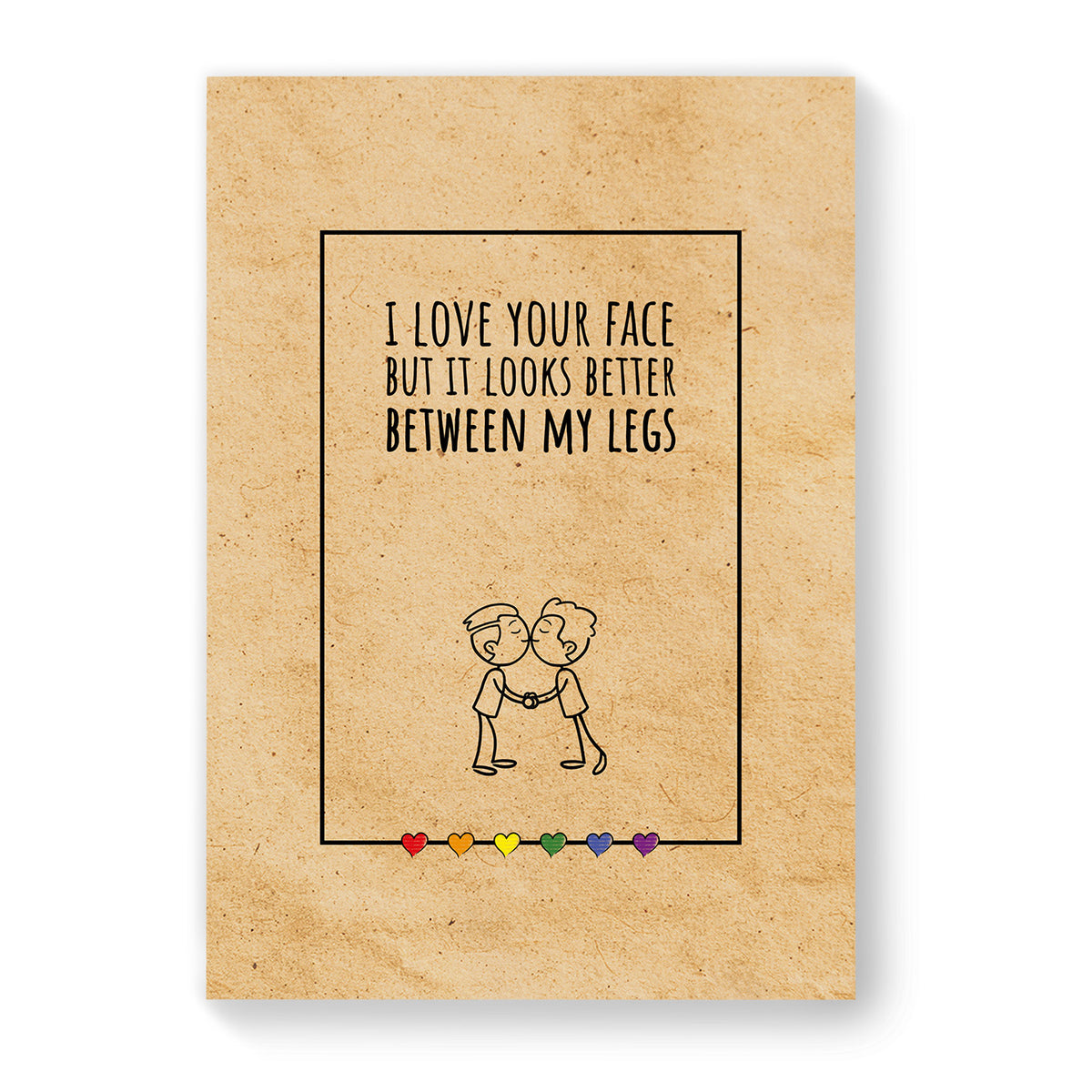 I Love Your Face - Gay Couple Card - Vintage Brown | Gift