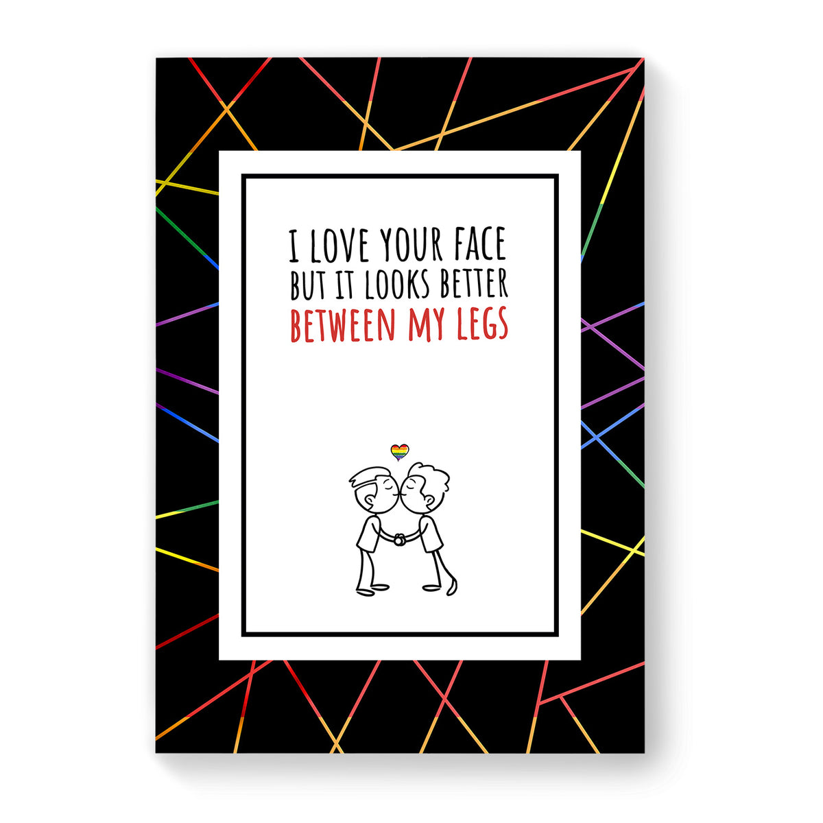 I Love Your Face - Gay Couple Card - Black Geometric | Gift