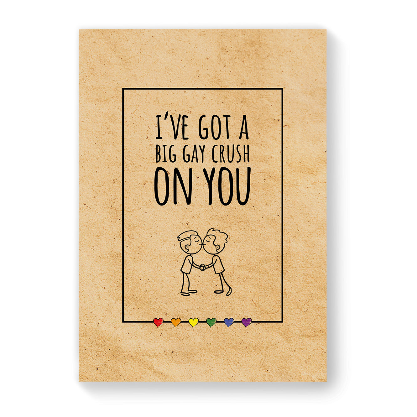 I've got a Big Gay Crush on you - Gay Couple Card - Vintage Brown | Gift