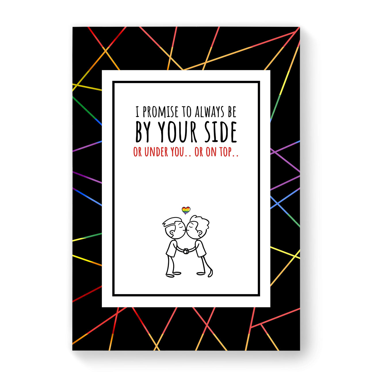 By Your Side - Gay Couple Card - Black Geometric | Gift