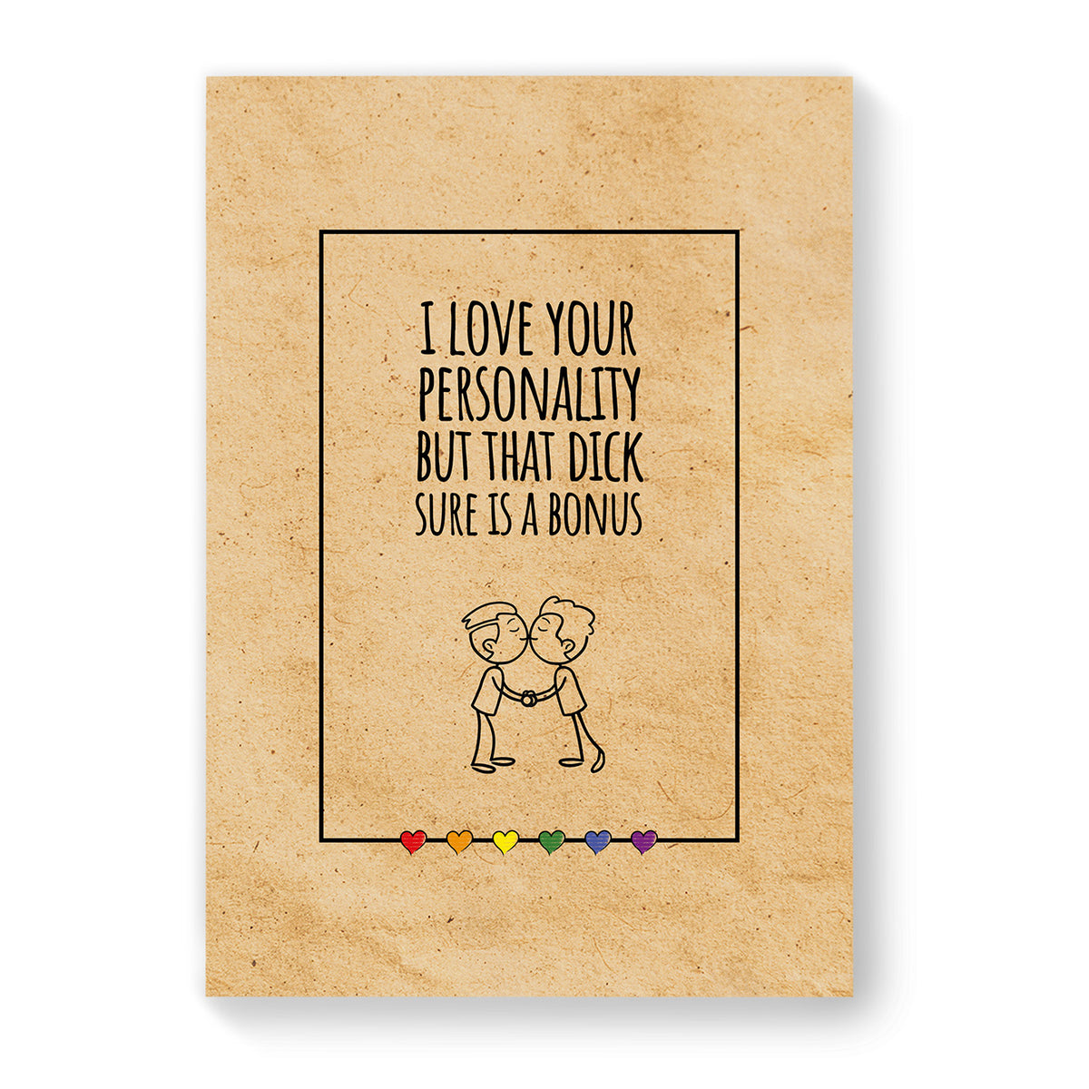 I Love Your Personality - Gay Couple Card - Vintage Brown | Gift