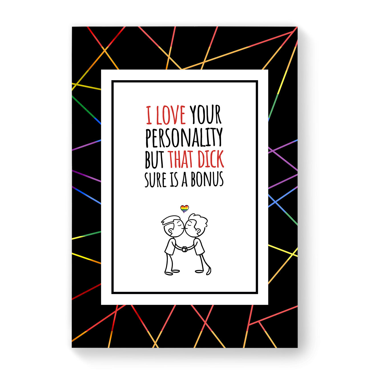 I Love Your Personality - Gay Couple Card - Black Geometric | Gift