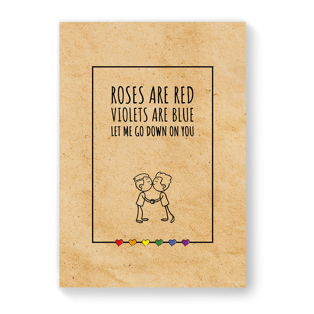 Let me go down on you - Gay Couple Card - Vintage Brown | Gift