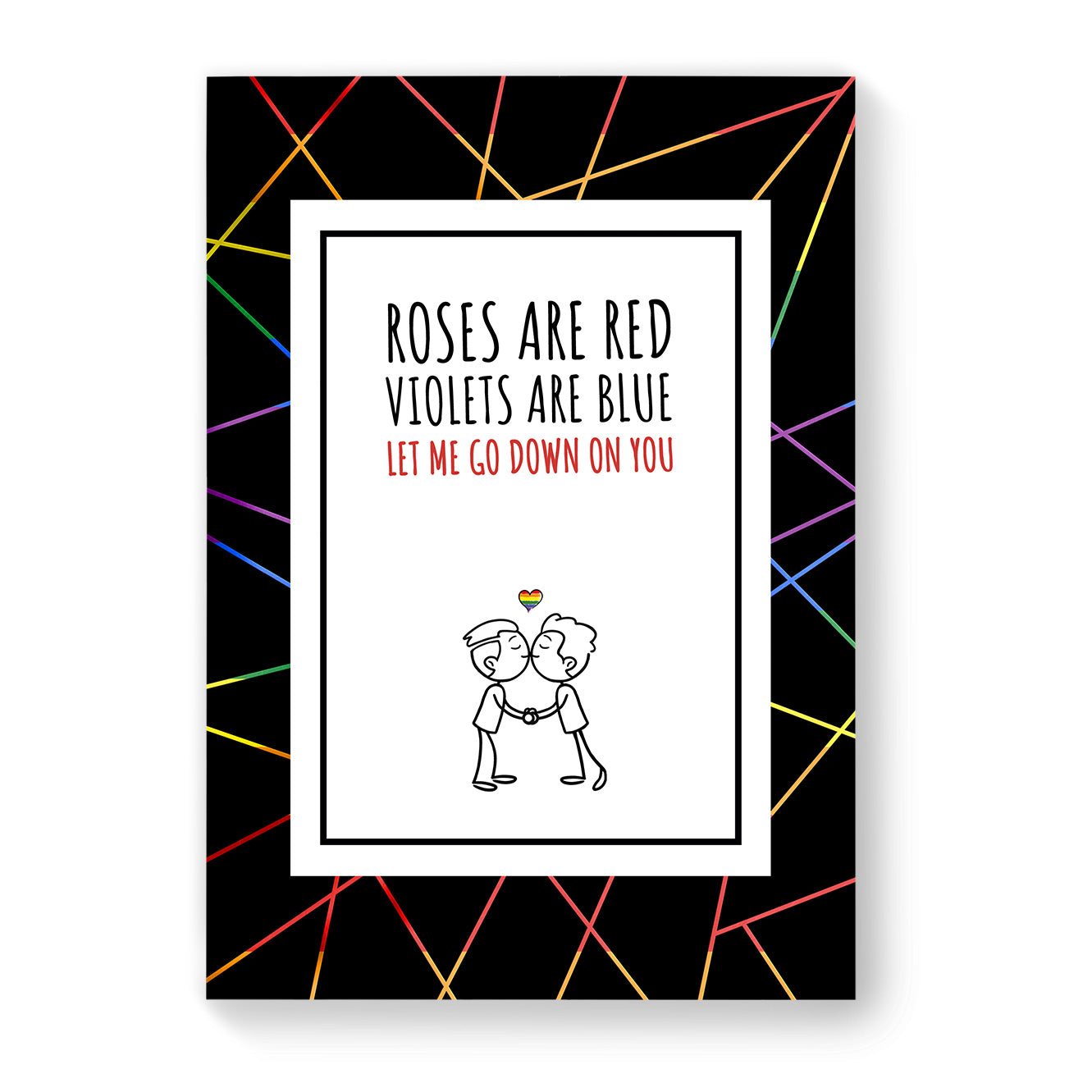 Let me go down on you - Gay Couple Card - Black Geometric | Gift