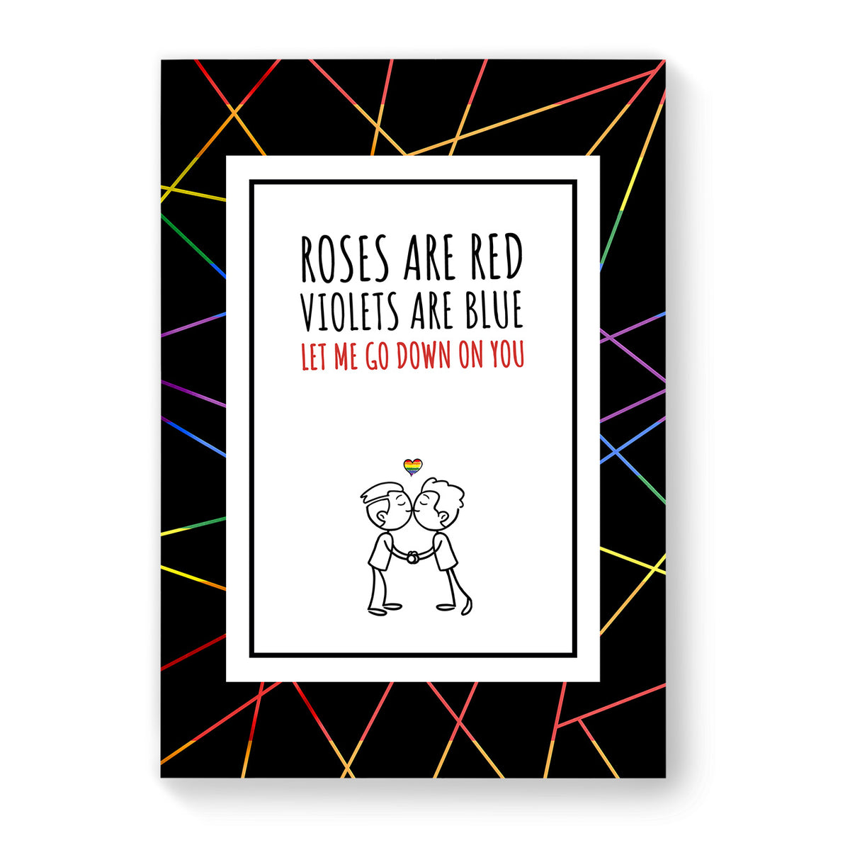 Let me go down on you - Gay Couple Card - Black Geometric | Gift