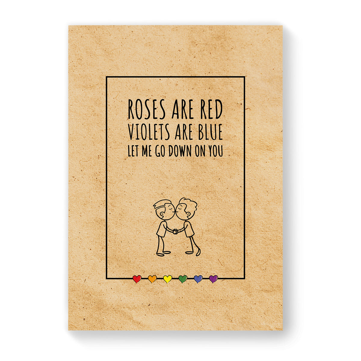 Let me go down on you - Gay Couple Card - Vintage Brown | Gift