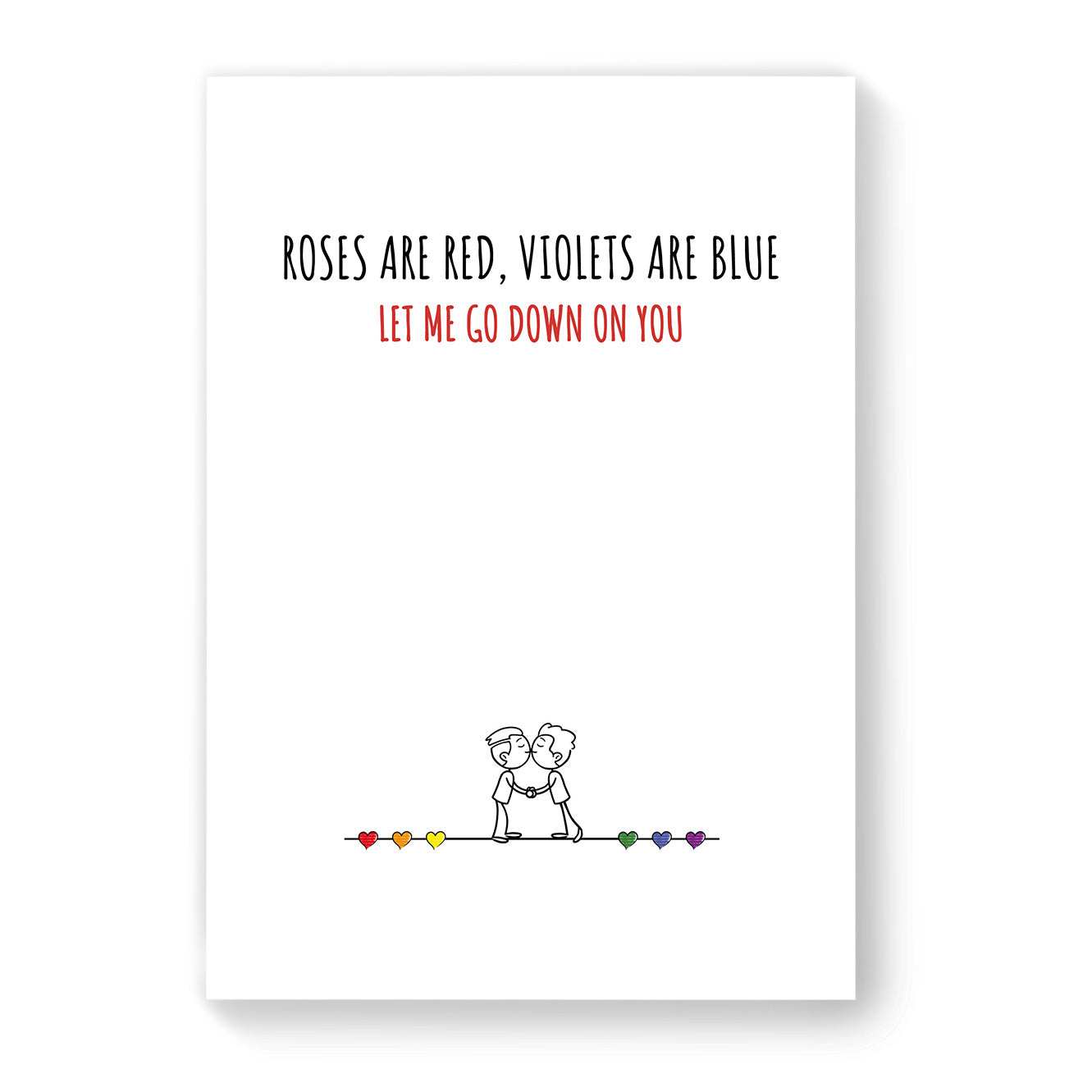 Let me go down on you - Gay Couple Card - White Minimalist | Gift