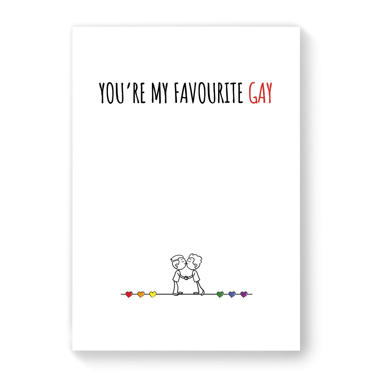 You're My Favourite Gay - Gay Couple Card - White Minimalist | Gift
