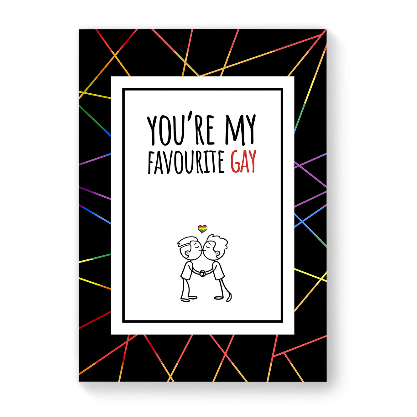 You're My Favourite Gay - Gay Couple Card - Black Geometric | Gift