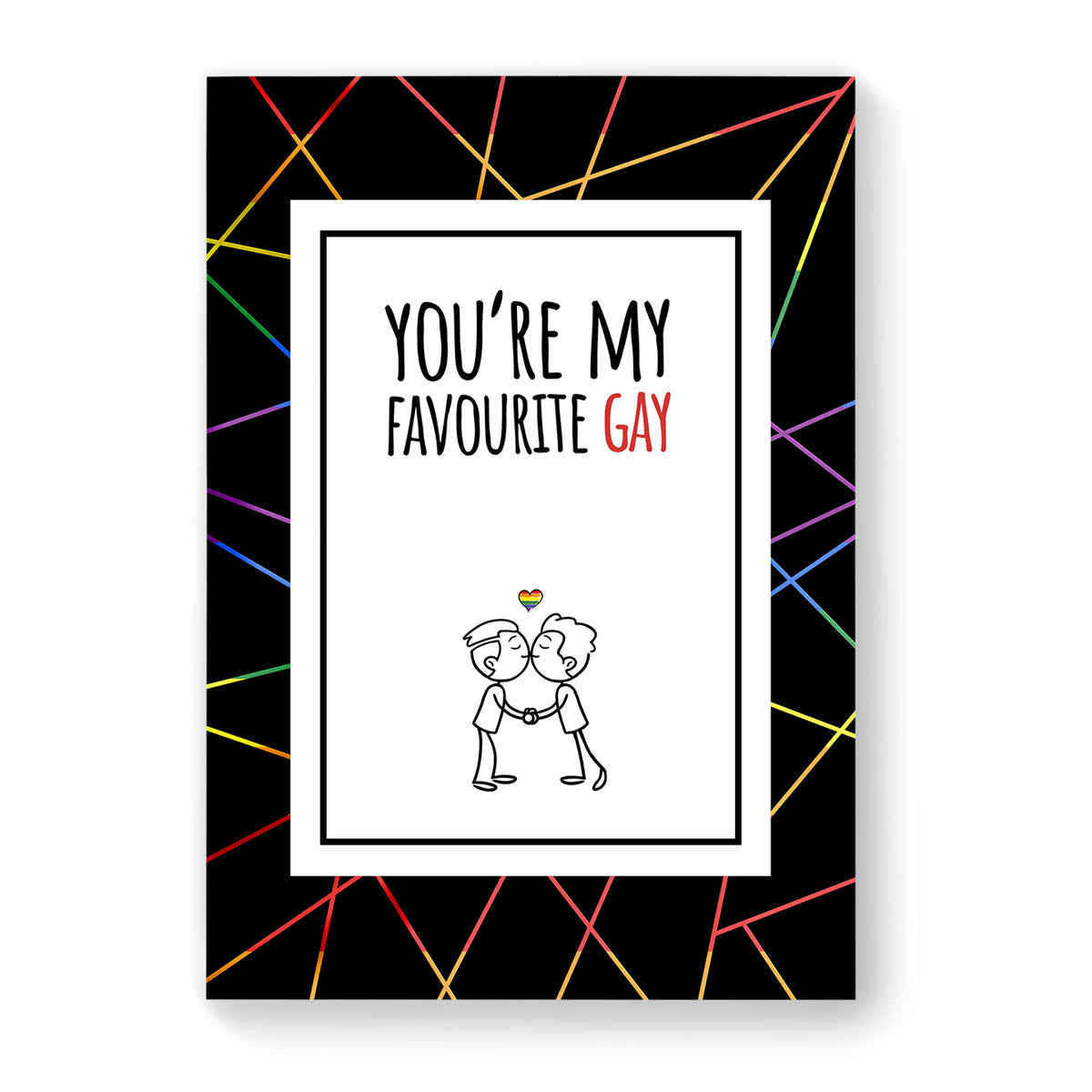 You&#39;re My Favourite Gay - Gay Couple Card - Black Geometric | Gift