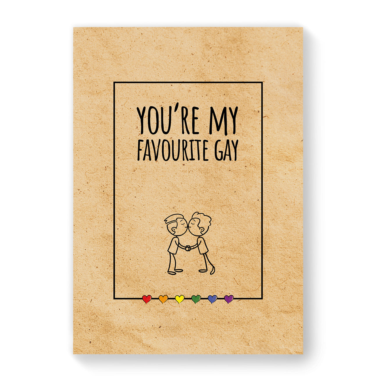 You're My Favourite Gay - Gay Couple Card - Vintage Brown | Gift
