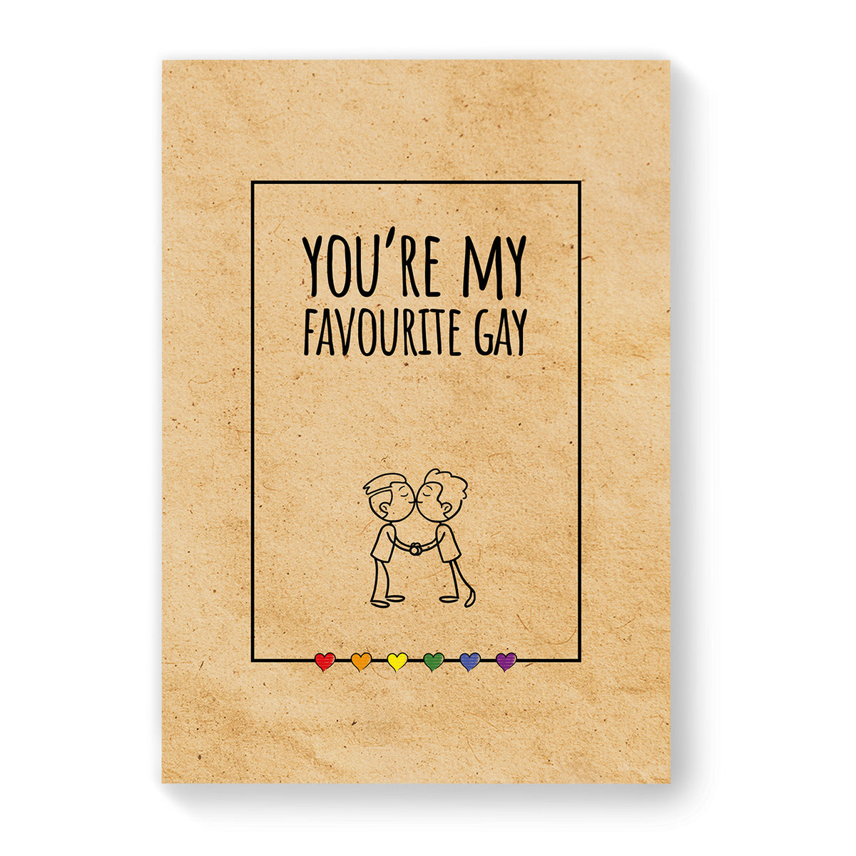 You&#39;re My Favourite Gay - Gay Couple Card - Vintage Brown | Gift