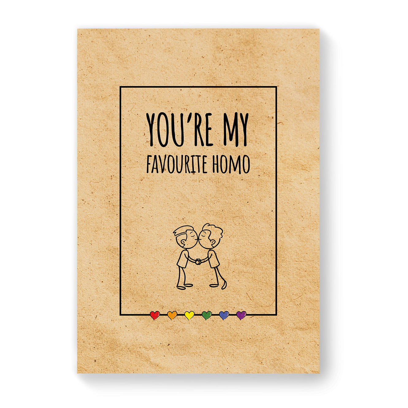 You're My Favourite Homo - Gay Couple Card - Vintage Brown | Gift