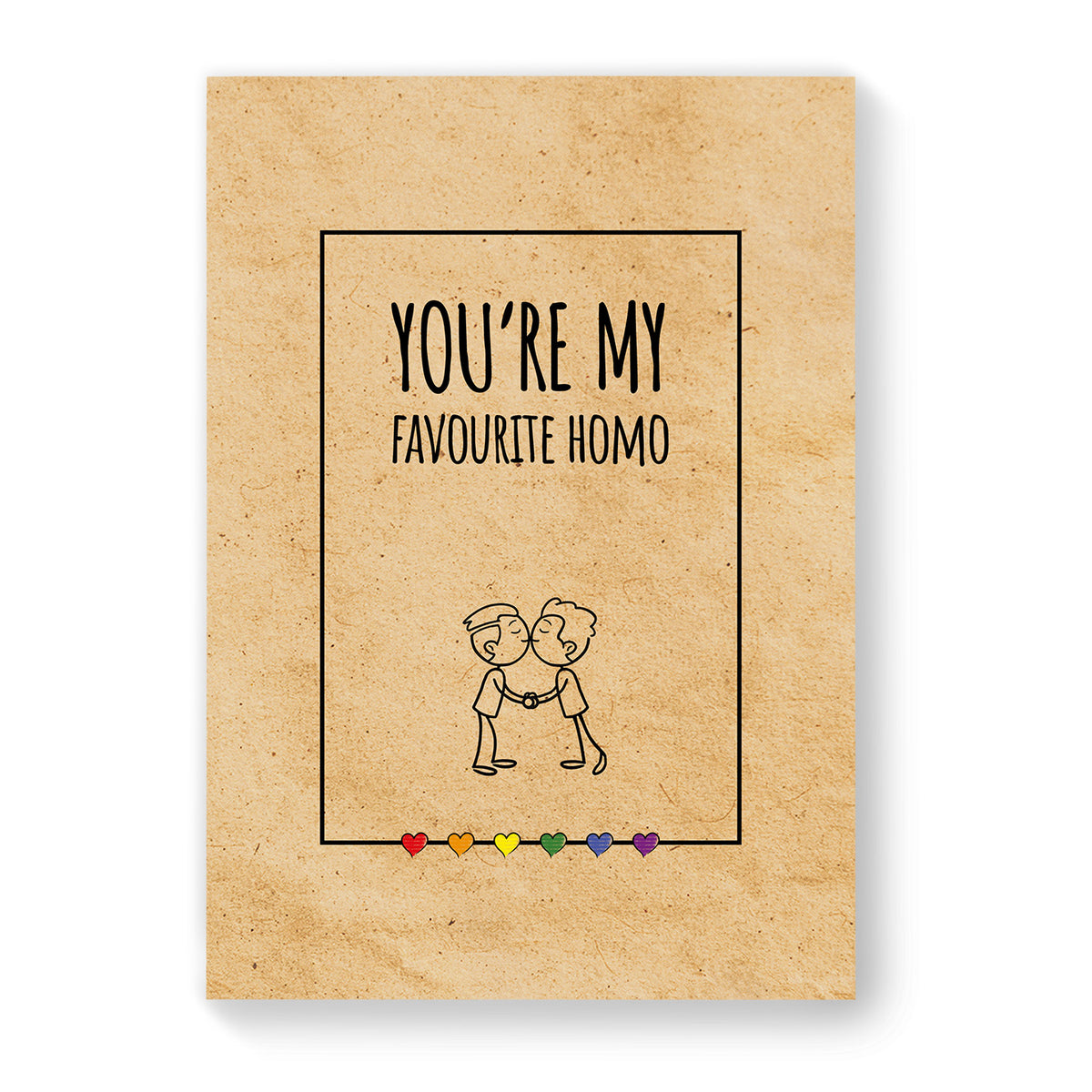 You&#39;re My Favourite Homo - Gay Couple Card - Vintage Brown | Gift
