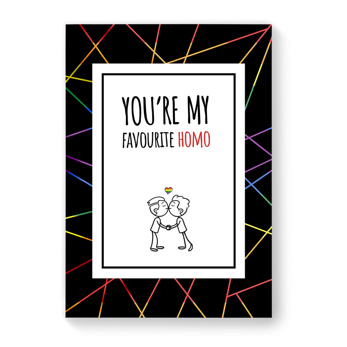 You&#39;re My Favourite Homo - Gay Couple Card - Black Geometric | Gift