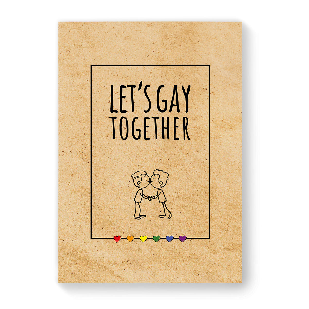 Let&#39;s Gay Together - Gay Couple Card - Vintage Brown | Gift