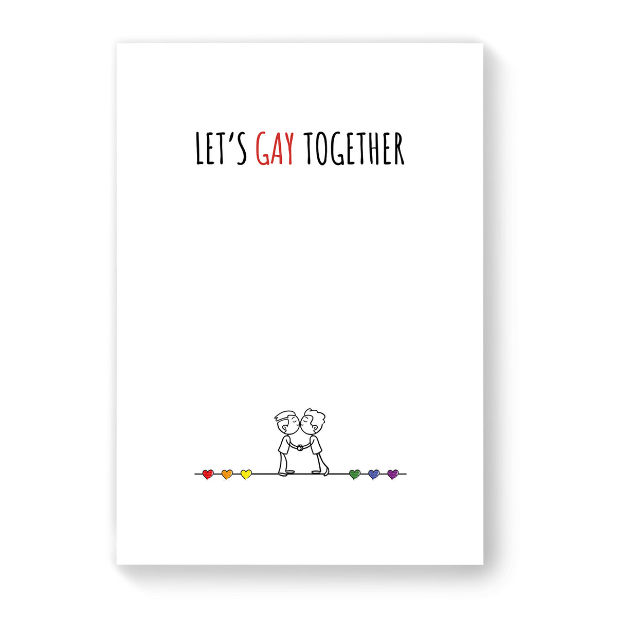 Let&#39;s Gay Together - Gay Couple Card - White Minimalist | Gift