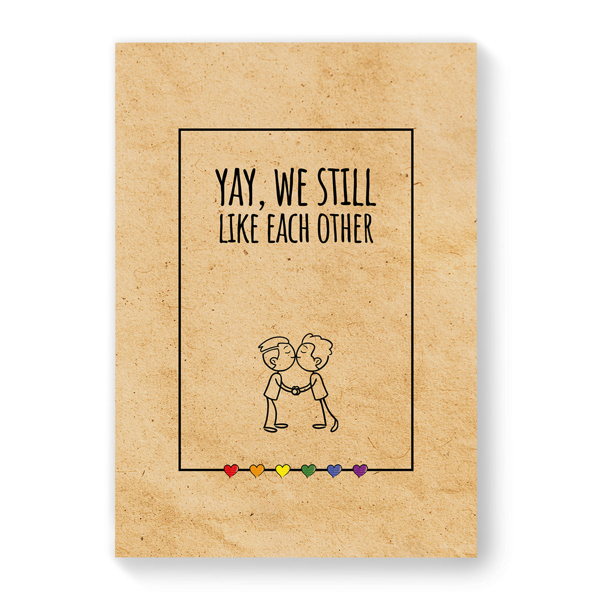 Yay, we still like each other - Gay Couple Card - Vintage Brown | Gift