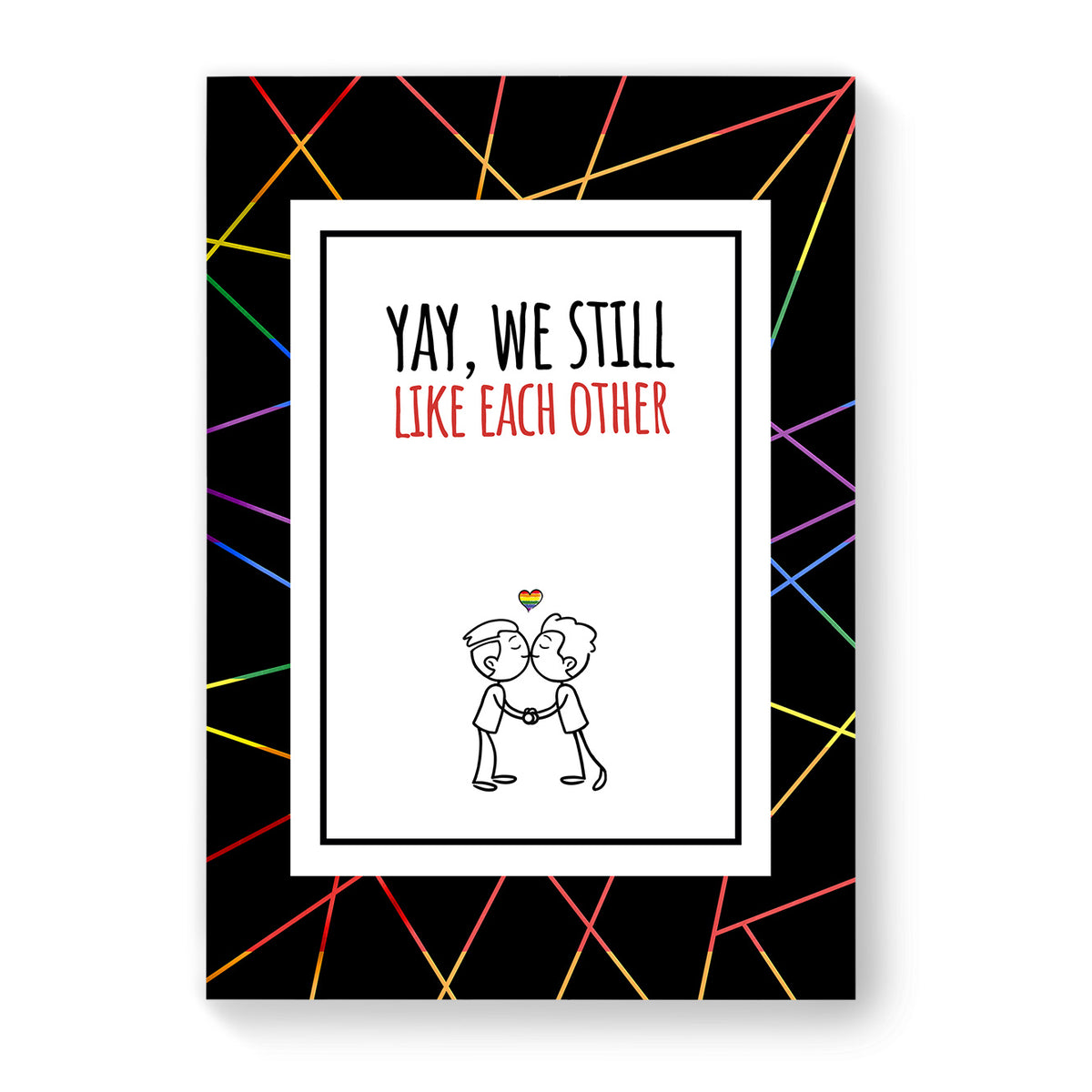 Yay, we still like each other - Gay Couple Card - Black Geometric | Gift