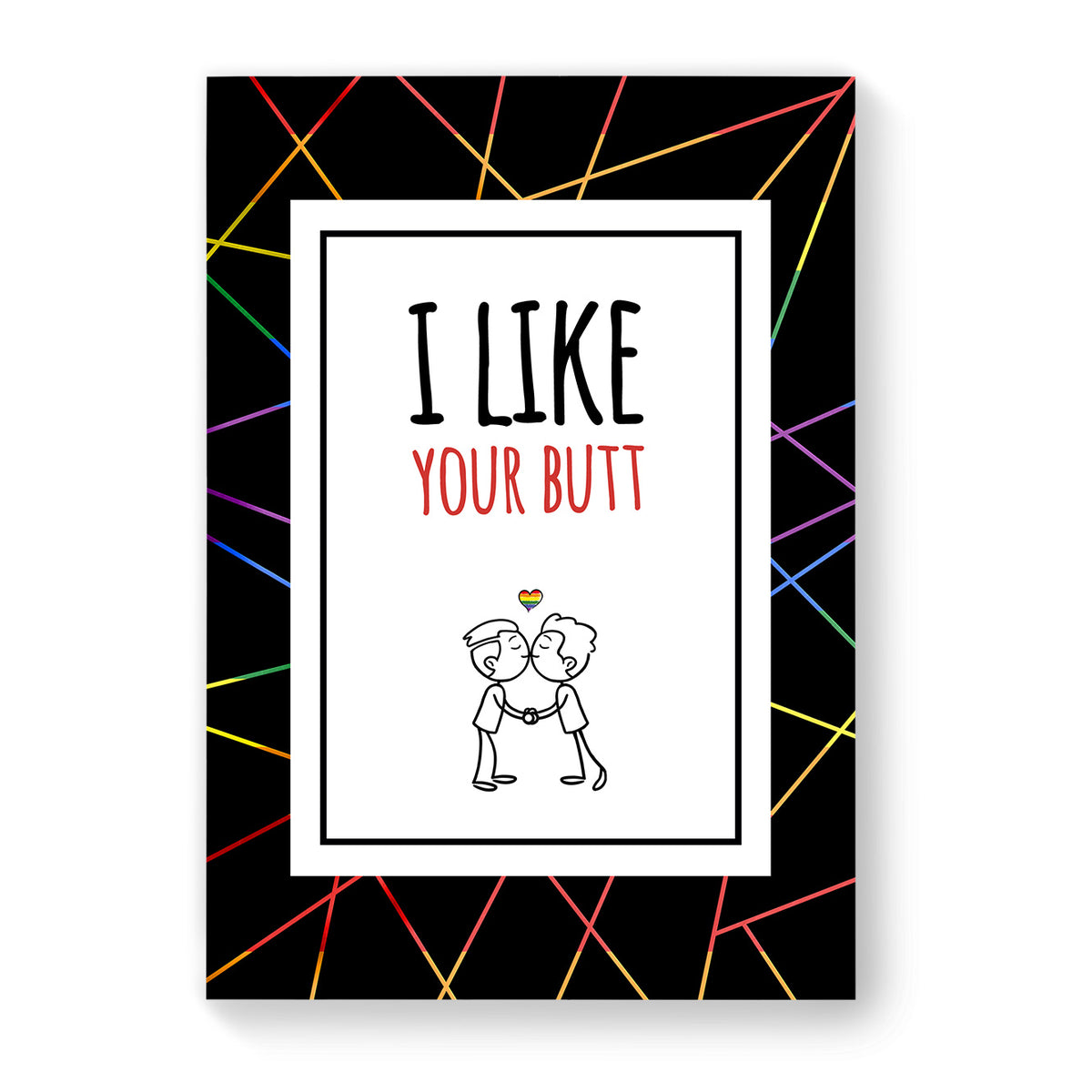 I Like Your Butt - Gay Couple Card - Black Geometric | Gift