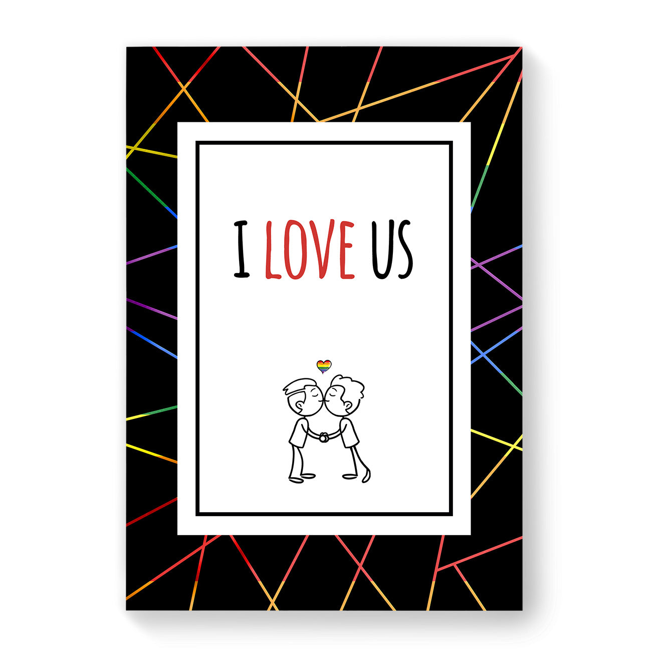 I Love Us - Gay Couple Card - Black Geometric | Gift