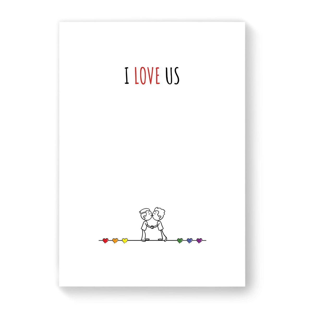 I Love Us - Gay Couple Card - White Minimalist | Gift