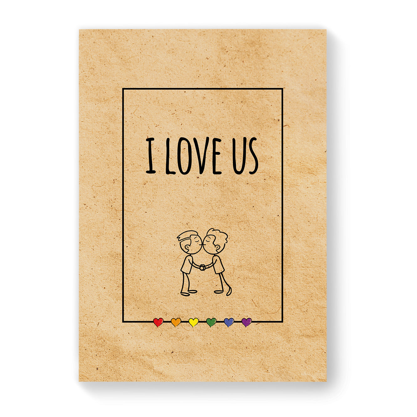 I Love Us - Gay Couple Card - Vintage Brown | Gift