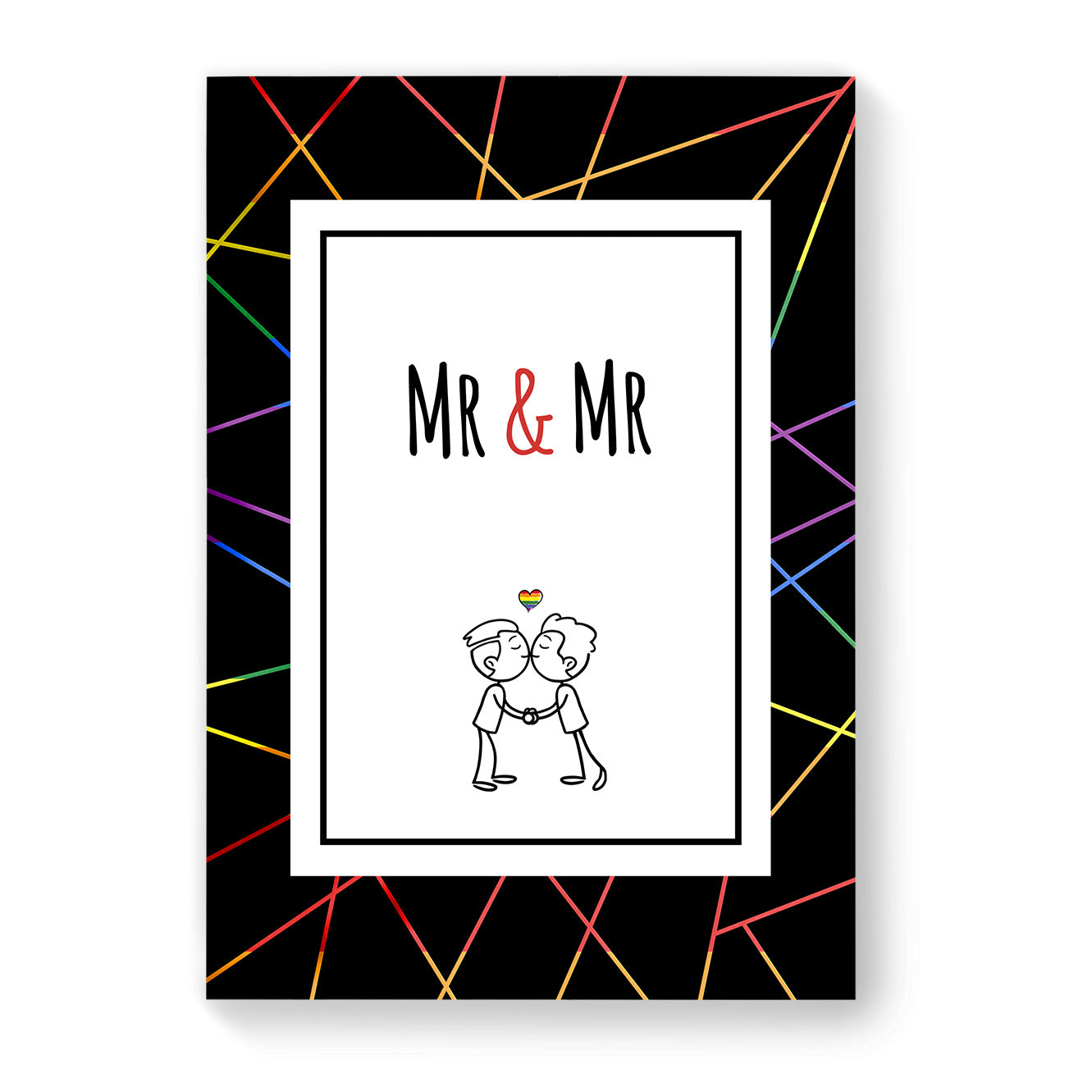 Mr & Mr - Gay Couple Card - Black Geometric | Gift