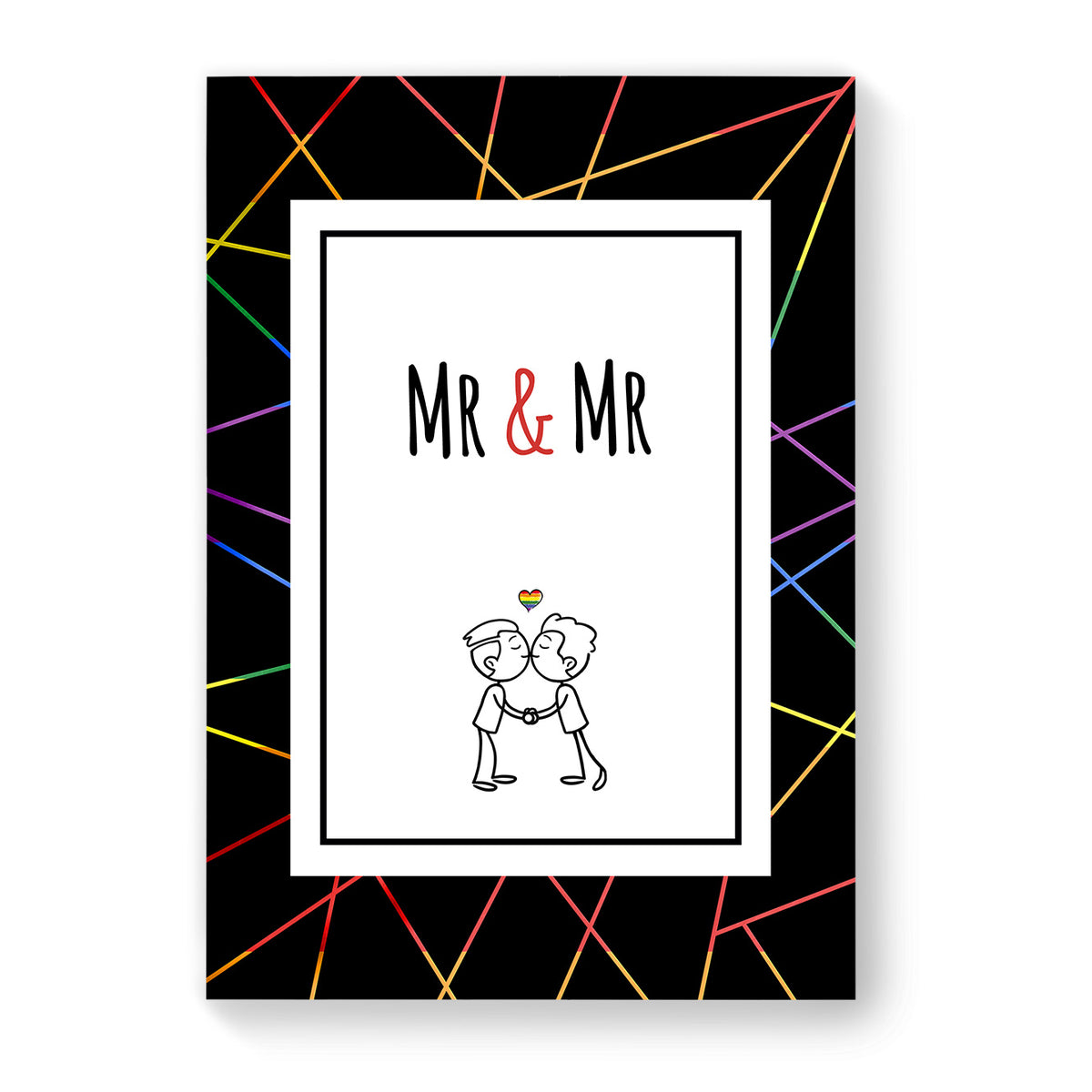 Mr &amp; Mr - Gay Couple Card - Black Geometric | Gift